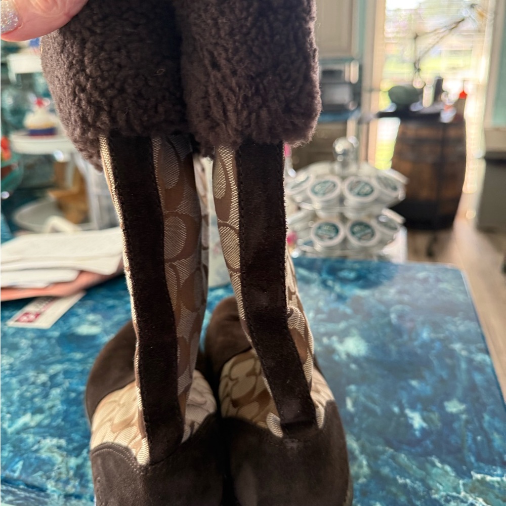 Coach Brown Patterned Ankle Boots - image 2